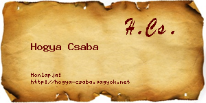 Hogya Csaba névjegykártya